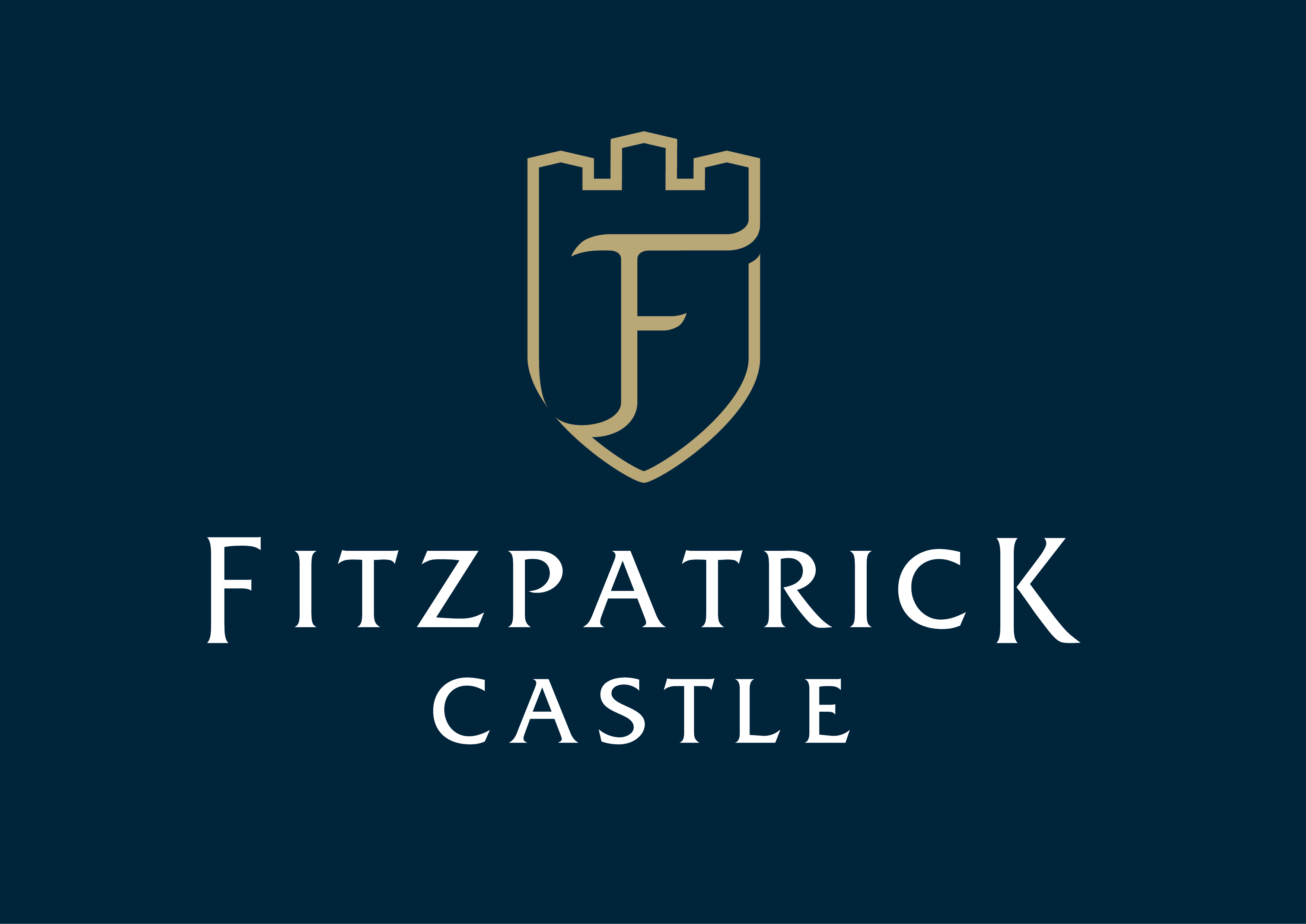 Fitzpatrick castle logo full colour negative www.fitzpatrickcastle.com