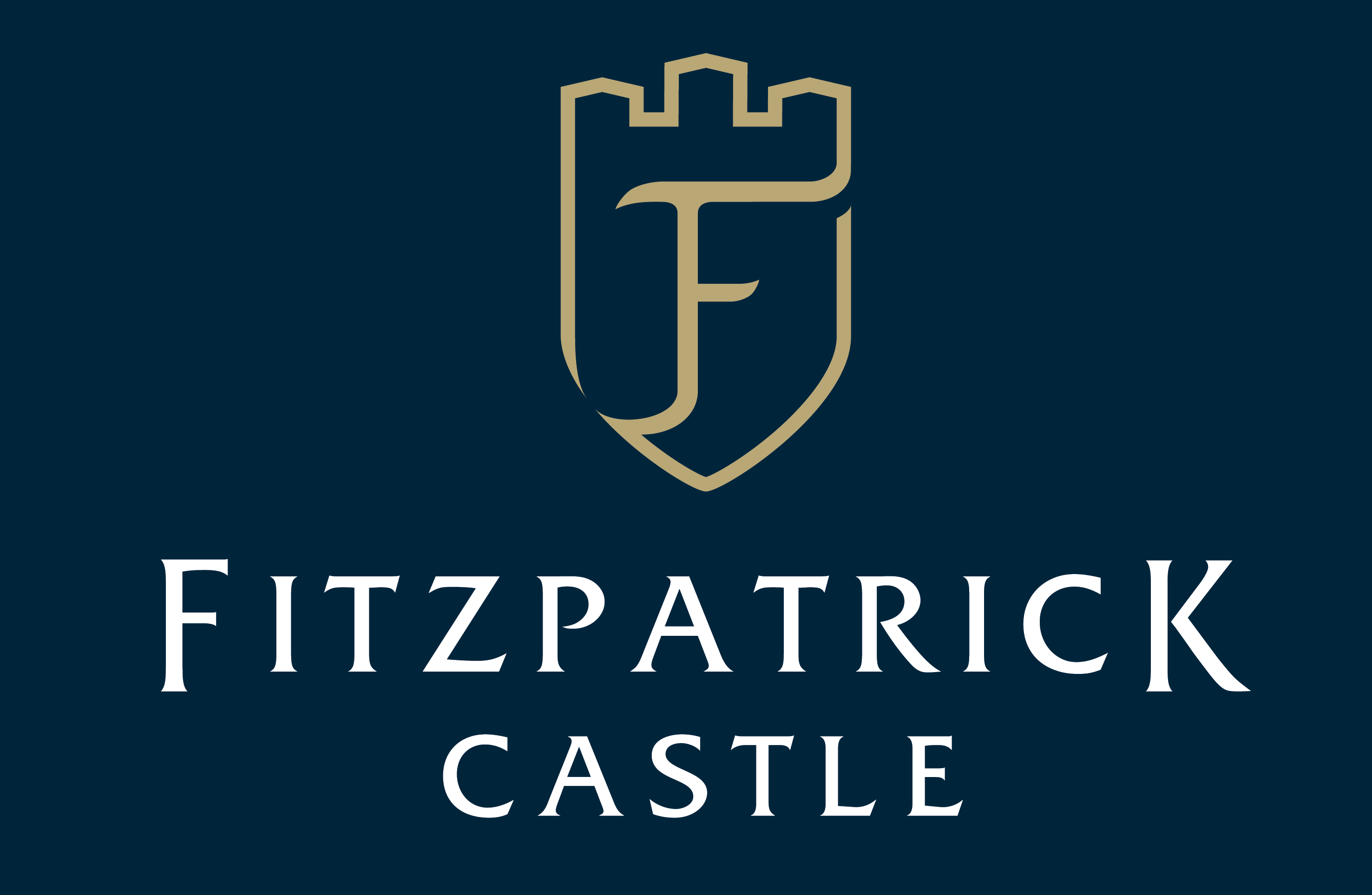 Fitzpatrick castle logo full colour negative www.fitzpatrickcastle.com